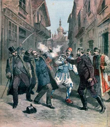 Assassinat de M. Beltchef en présence de M. Stambouloff, Bulgarie, 1891