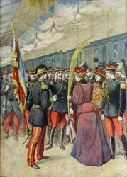 Le colonel Bizot recoit les honneurs des dames de Perpignan