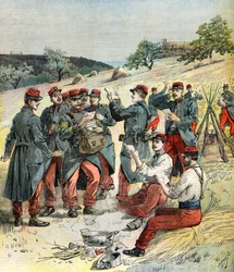 Distribution du courrier aux soldats