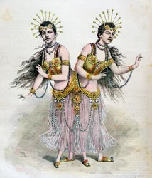 Rosa et Josepha Blazek, sœurs siamoises de Bohême, 1891