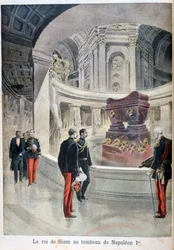 Le roi de Siam au tombeau de Napoléon Ier, Paris