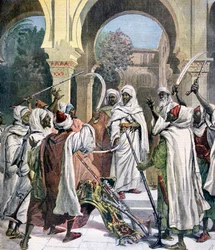 Les chefs tribaux prêtant fidélité au sultan du Maroc