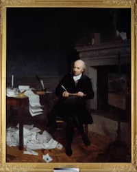 Portrait en pied de Jean François de la Marche (1729-1805), évêque de Léon. Peinture par Henri-Pierre Danloux (1753-1809) 18ème siècle