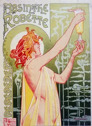 Affiche publicitaire pour « Absinthe Robette » par Privat Livemont