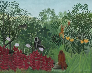 Forêt tropicale avec des singes, 1910