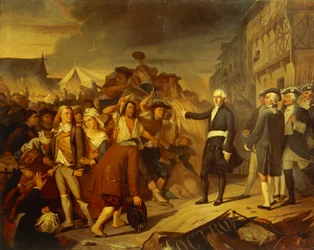 Le maire Kervégan de Nantes arrêtant une émeute de paysans à la barrière de péage en 1790