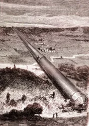 Le gigantesque canon spatial de J. T. Maston, tiré de « De la Terre à la Lune » de Jules Verne
