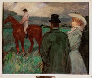 Aux courses (peinture sur toile)
