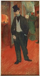 Docteur Gabriel Tapie de Celeyran in a theatre corridor