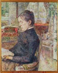 La comtesse Alphonse de Toulouse-Lautrec, mère du peintre, dans le salon du château de Malrome