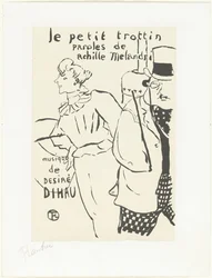 Femme comme coursière et homme avec chapeau