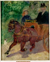 Cob attelé à une charrette, 1900