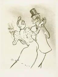 La Goulue et Valentin le Désossé. Affiche de Toulouse-Lautrec.