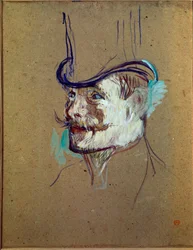 Étude pour M. Warner. Dessin par Henri de Toulouse-Lautrec