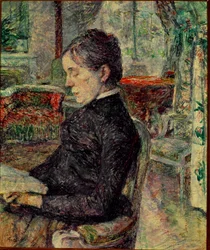 La mère du peintre dans le salon à Malromé. Peinture de Henri de Toulouse-Lautrec
