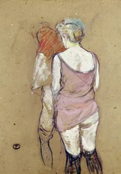 Deux femmes semi-nues à la Maison de la Rue des Moulins