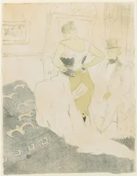 Femme ajustant son corset, 1896