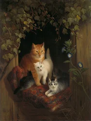 Chat avec chatons