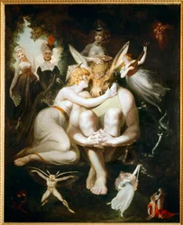 Titania caresse Bottom avec la tête de l