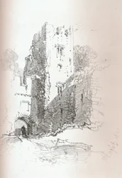 Château de Crookston, près de Paisley, 1840