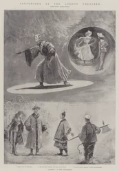 Pantomimes aux théâtres de Londres (lithographie)