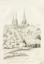 Cathédrale de Lichfield - Vue sud-ouest