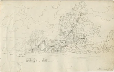 Église de Stonnall : dessin à la plume, 20 juin 1813