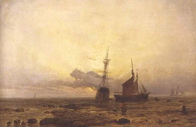 Scène côtière, soir