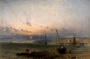 Scène côtière, coucher de soleil, 1852