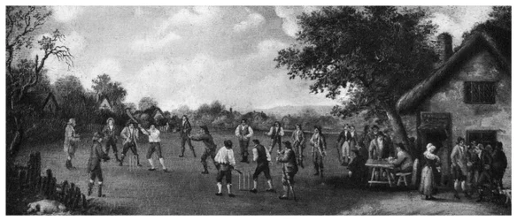 Un match de cricket à la campagne