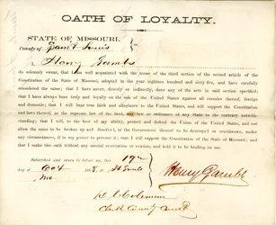 Serment de loyauté de Henry Gambs du Missouri, Comté de St. Louis