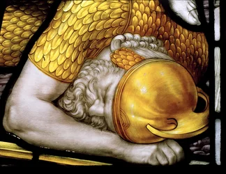Guerrier (détail), fenêtre des Anges du Jugement