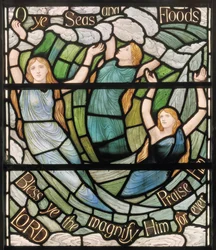 Ô vous mers et flots, détail de la fenêtre Benedicite
