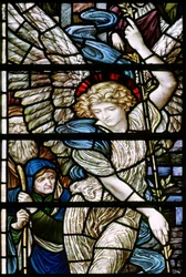 Romsey Abbey, James Powell & Sons, Henry Holiday, La piscine de Bethesda (détail), Ange