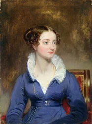 Jeune femme en robe bleue, v. 1825