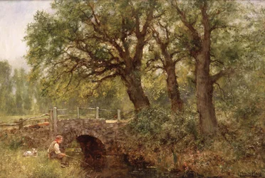 Un jeune pêcheur (huile sur toile)