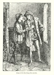 Jeanne confie son secret au roi (litho)