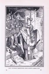 Saint Dunstan effraie les hommes armés du roi Edwy