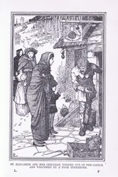 Sainte Élisabeth et ses enfants, chassés du château et accueillis par le pauvre aubergiste