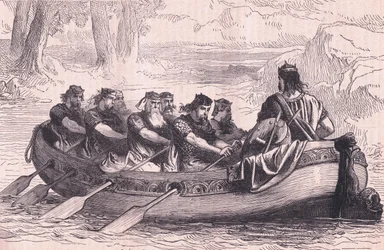 Edgar le Pacifique étant ramé sur la Dee par huit princes tributaires en 956 après J.-C.