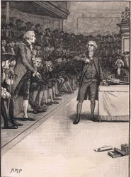Scène à la Chambre des communes : rupture entre Burke et Fox en 1791