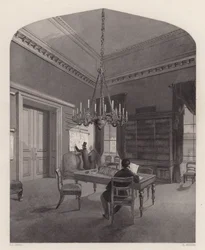Salle des cartes du United Service Club, Westminster, Londres (gravure)