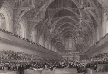 Procès de Warren Hastings, gouverneur général du Bengale, à Westminster Hall, Londres
