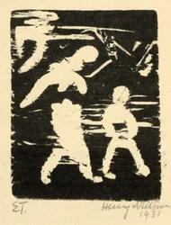 Femme marchant et enfant
