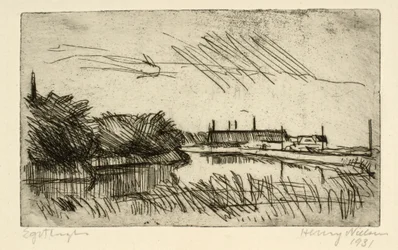 Paysage avec cours d
