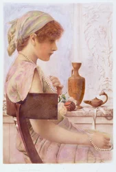 Fille avec des perles