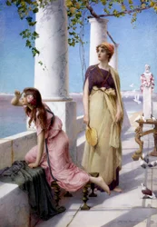 "Visions lointaines" Jeunes femmes scrutant l