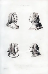 Coiffures, début du XVIe siècle, 1843