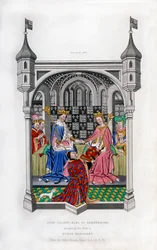 Le comte de Shrewsbury présentant son livre à la reine Marguerite, vers 1445, 1843