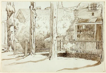 Maison et vieux arbres